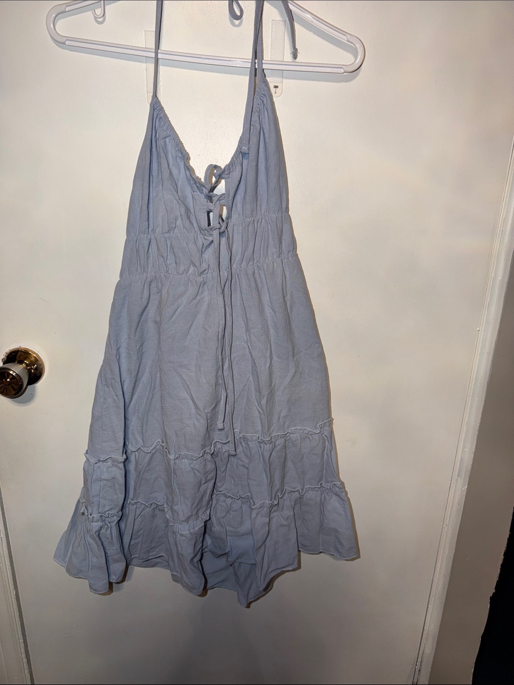 SHEIN Pale Blue Ruffled Tier Dress